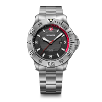 Men's watch silver-black Ø 43 mm Sporty, water-resistant quartz watch for all urban adventurers