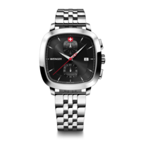 Chrono men's watch silver-black Ø 39.5 mm A timeless, classic chronograph with a modern twist