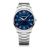 Men's watch silver-blue Ø 42 mm Slim, minimalist watch in a classic design