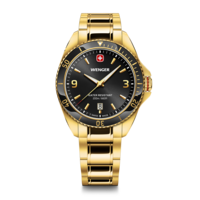 Men's watch black-gold Ø 40 mm Elegant quartz watch, made in Switzerland
