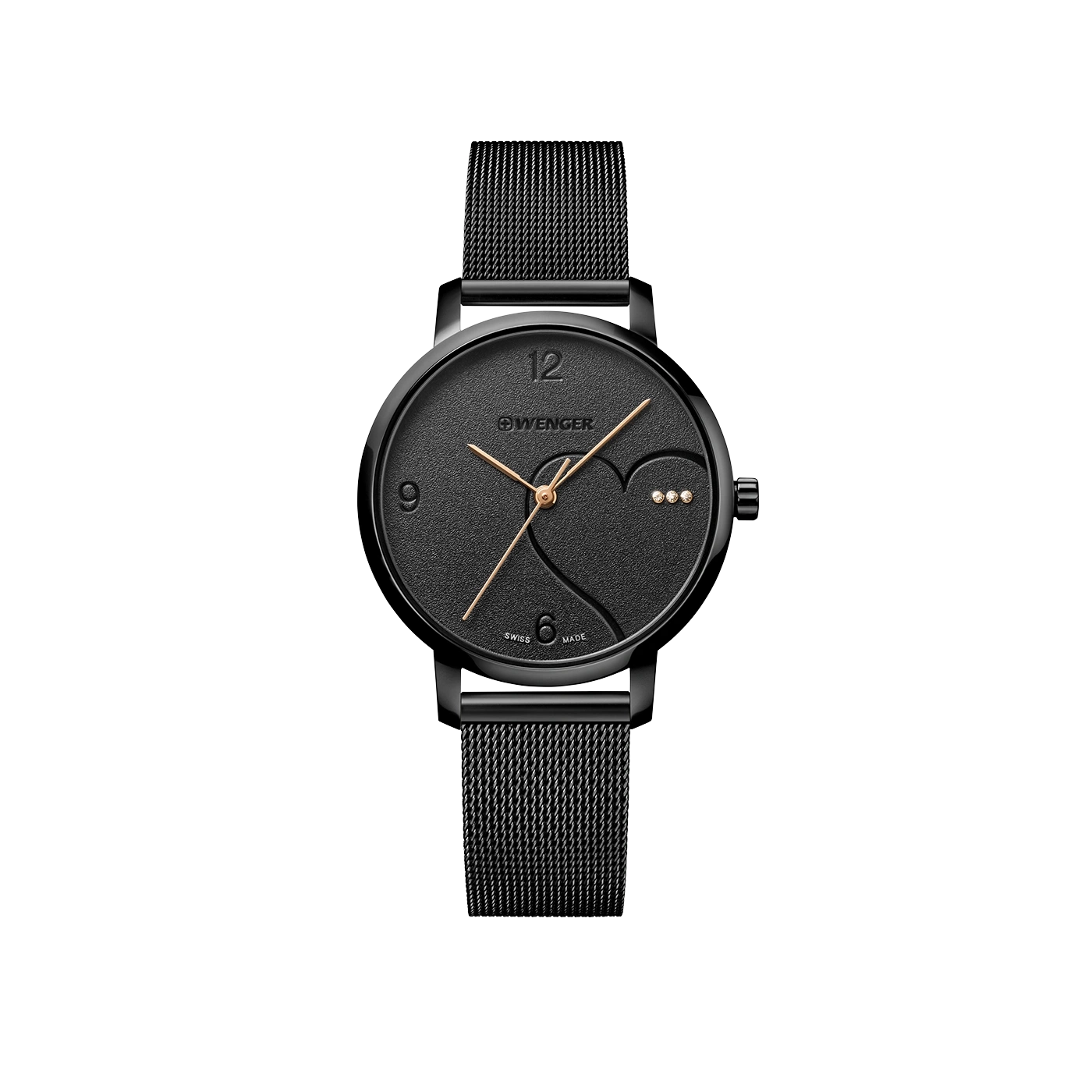 Ladies' watch black Ø 38 mm Feminine watch with Swarovski crystals
