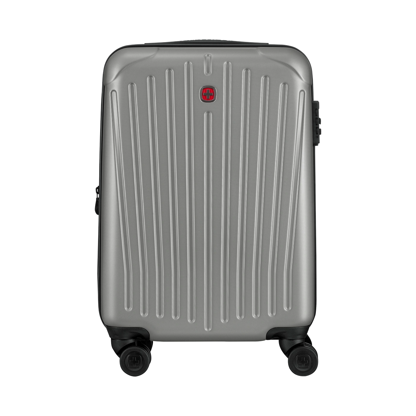 Shell suitcase in hand luggage size, silver