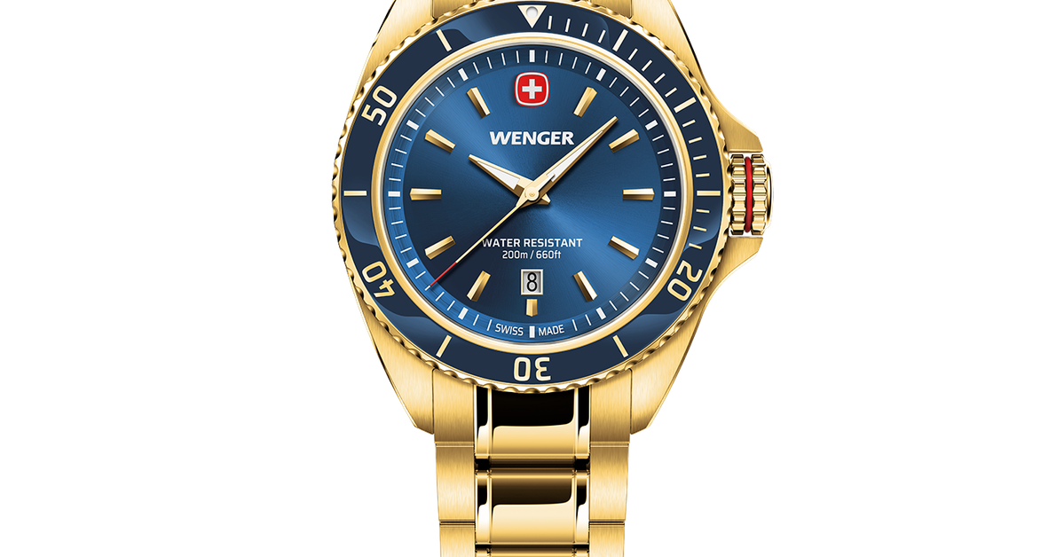 Wenger Executive Women's watch gold-blue Ø 34 mm