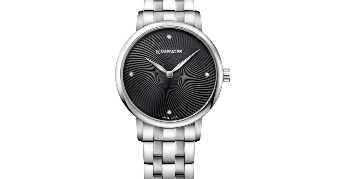 Wenger Urban Donnissima Ladies' watch silver-black Ø 35 mm