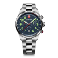 Chrono men's watch silver-blue Ø 43 mm Sporty chronograph with unrivalled aesthetics