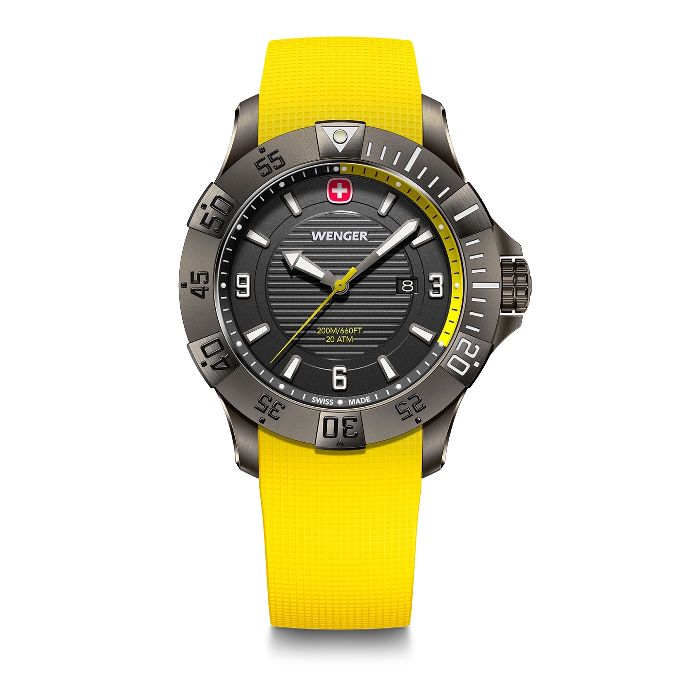 Men's watch yellow-grey Ø 43 mm Sporty, water-resistant quartz watch for all urban adventurers