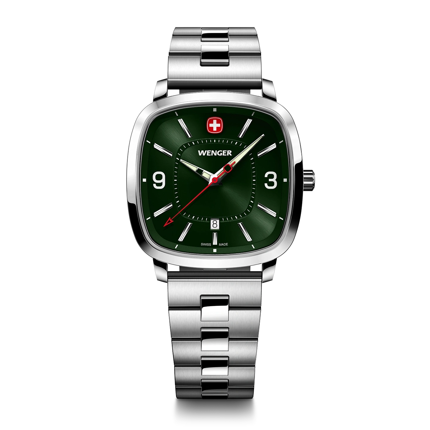 Men's watch silver-green Ø 37 mm A classic, sporty watch with a modern twist