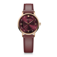 Women's watch rose-gold-black Ø 35 mm Feminine watch with Swarovski crystals