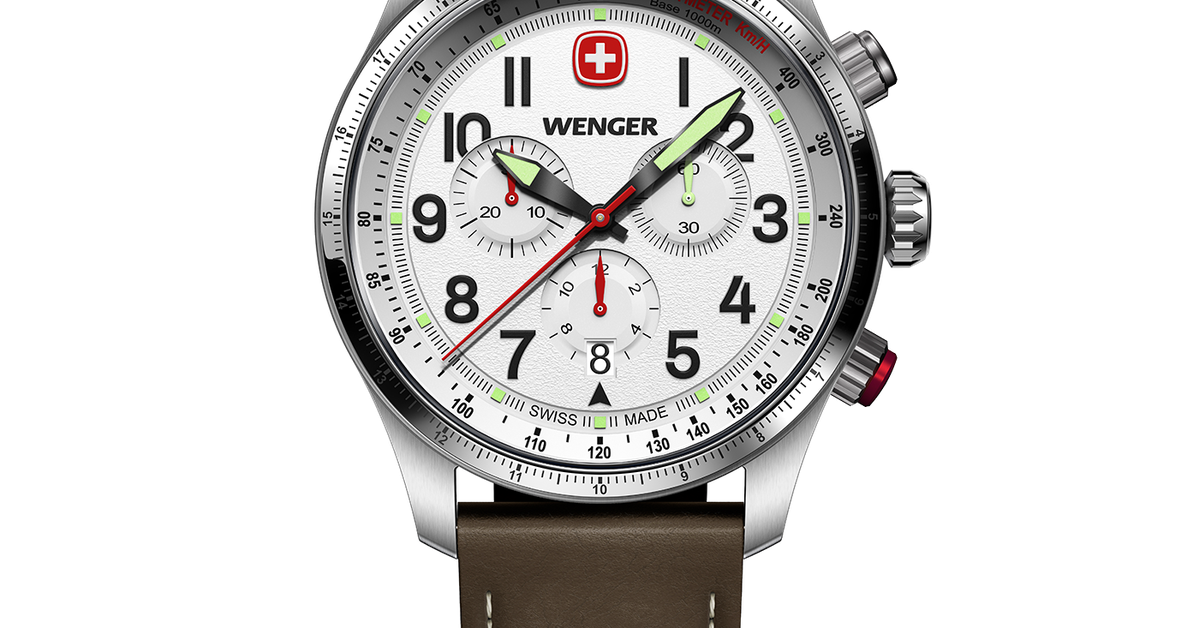 Wenger Terragraph Chrono men's watch brown-silver Ø 43 mm
