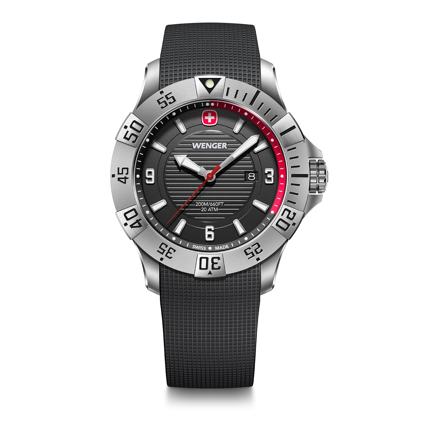 Men's watch black Ø 43 mm Sporty, water-resistant quartz watch for all urban adventurers