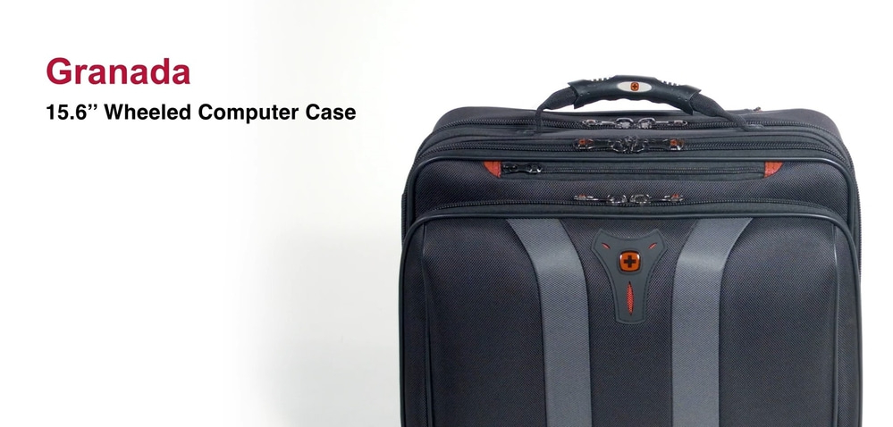 Black wheeled suitcase, Granada, 15.6 inch, computer case, travel luggage, bag