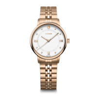 Women's watch rose-gold-white Ø 35 mm Feminine watch with Swarovski crystals