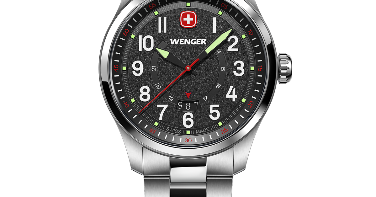 Wenger Terragraph Terragraph men's watch black, silver Ø 43 mm