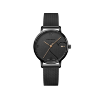 Ladies' watch black Ø 38 mm Feminine watch with Swarovski crystals