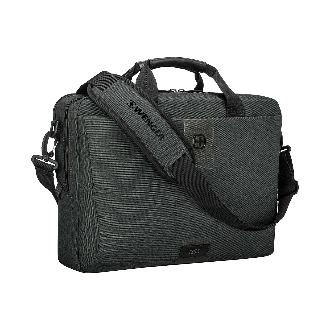 Dark gray Wenger briefcase with shoulder strap and handle, 1893