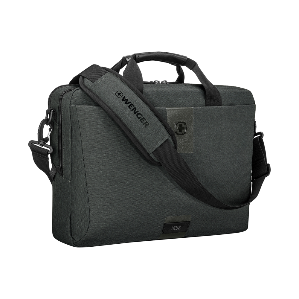 Dark gray Wenger briefcase with shoulder strap and handle, 1893
