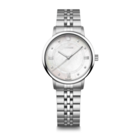 Women's watch silver-white Ø 35 mm Feminine watch with Swarovski crystals