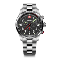 Chrono men's watch silver-black Ø 43 mm Sporty chronograph with unrivalled aesthetics