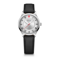 Ladies' watch black-silver Ø 34 mm Slim, minimalist watch in a classic design