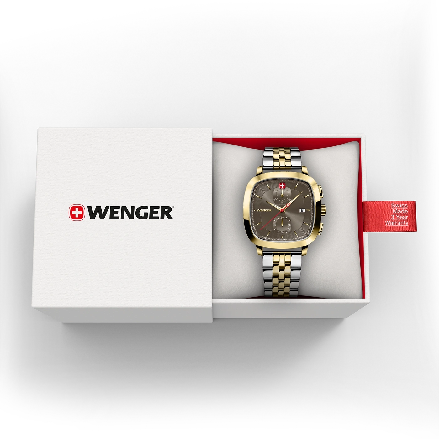 Wenger watch in a box. Swiss made watch with a 3-year warranty.
