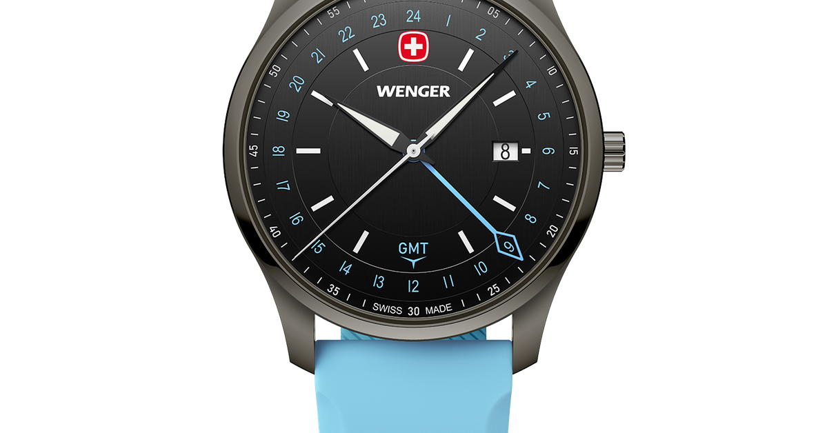 Wenger City GMT Men's watch black-blue Ø 42 mm