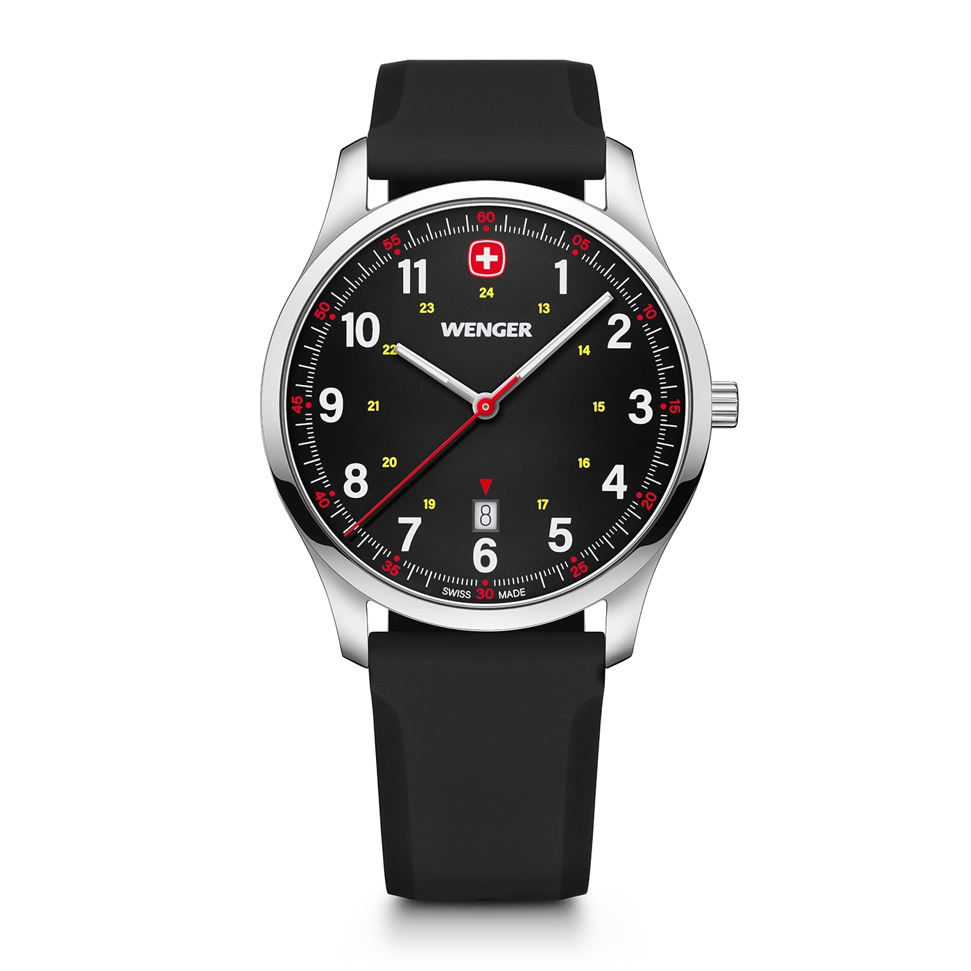 Men's watch black Ø 42 mm Slim, minimalist watch with a sporty design