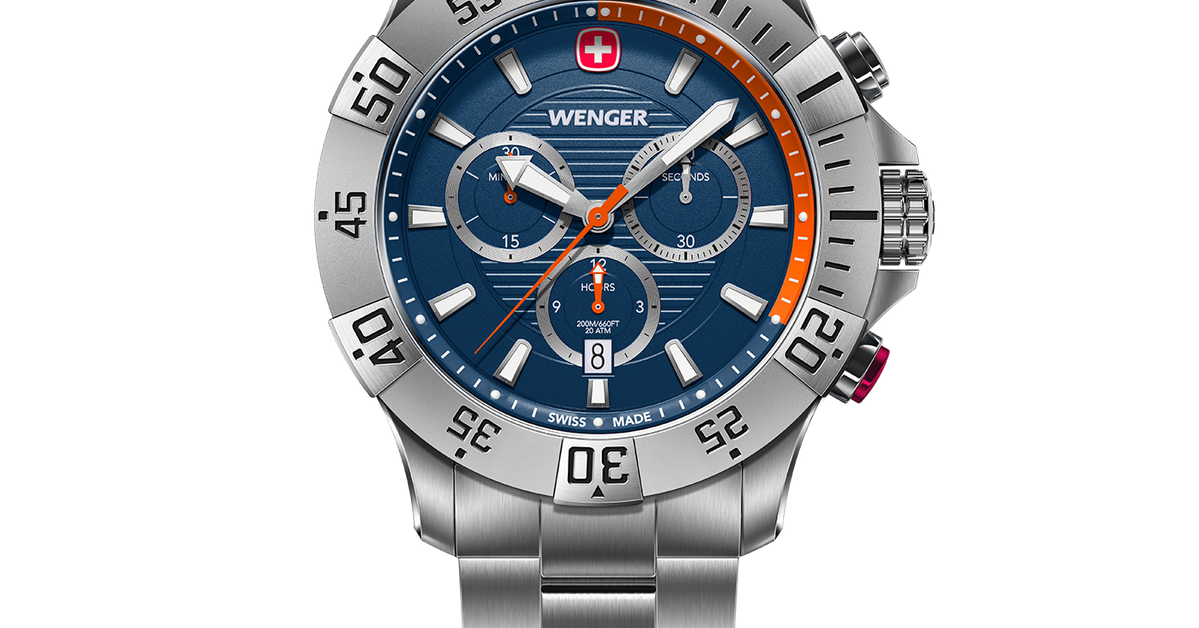 Wenger Seaforce Chrono men's watch silver-blue Ø 43 mm