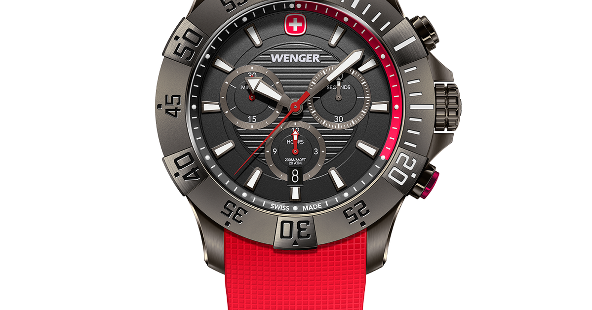 Wenger Seaforce Chrono men's watch red-grey Ø 43 mm
