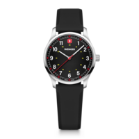 Ladies' watch black, silicone Ø 34 mm Slim, minimalist watch with a sporty design