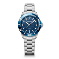 Ladies' watch silver-blue Ø 35 mm Waterproof watch with quartz movement