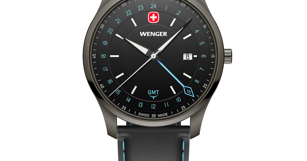 Wenger City GMT Men's watch black-black Ø 42 mm