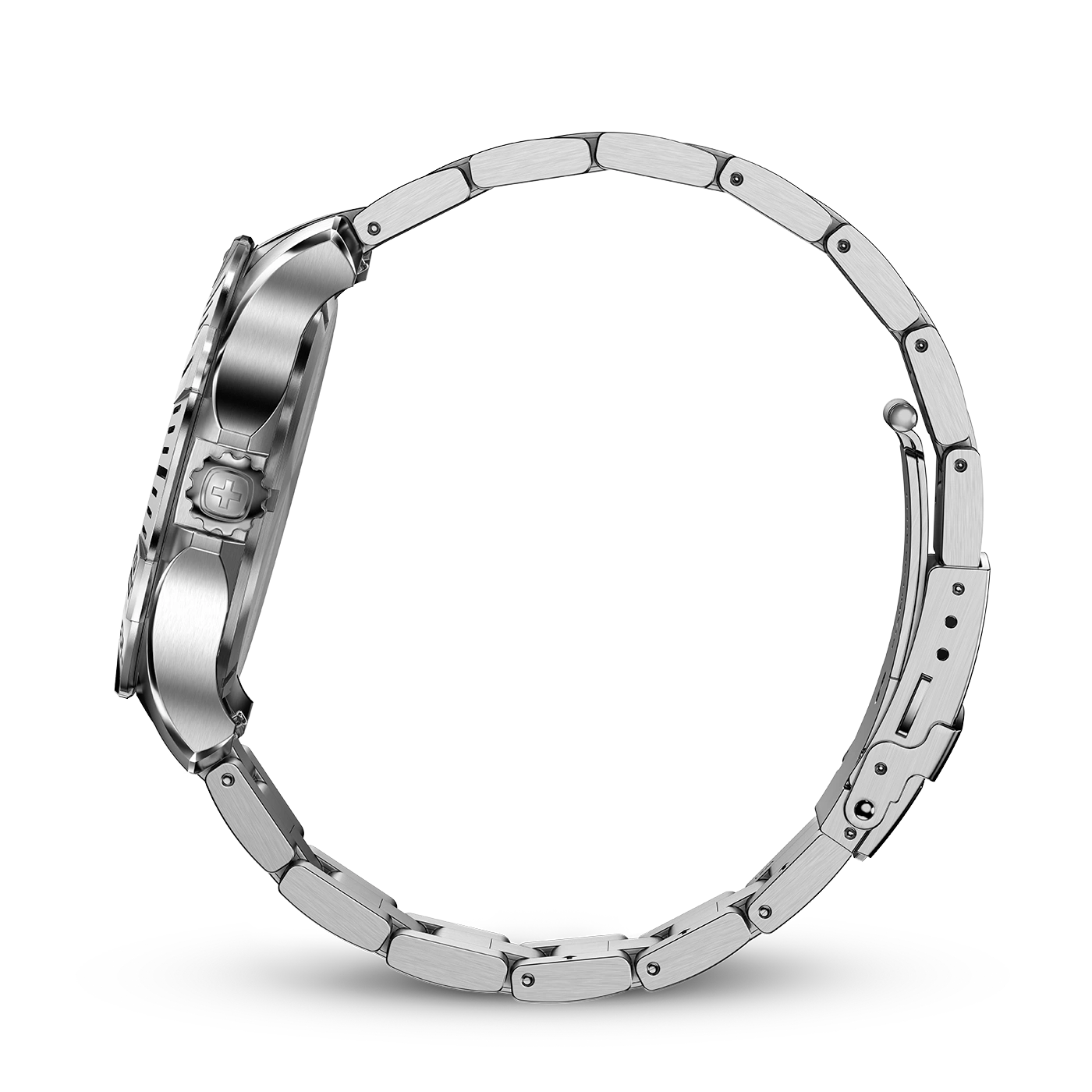 Metal watch side view, bracelet, silver, detail shot, isolated, accessory