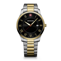 Men's watch two-coloured, black Ø 42 mm Slim, minimalist watch in a classic design