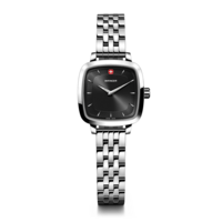 Ladies' watch silver-black Ø 27 mm A timeless, classic watch with a modern twist
