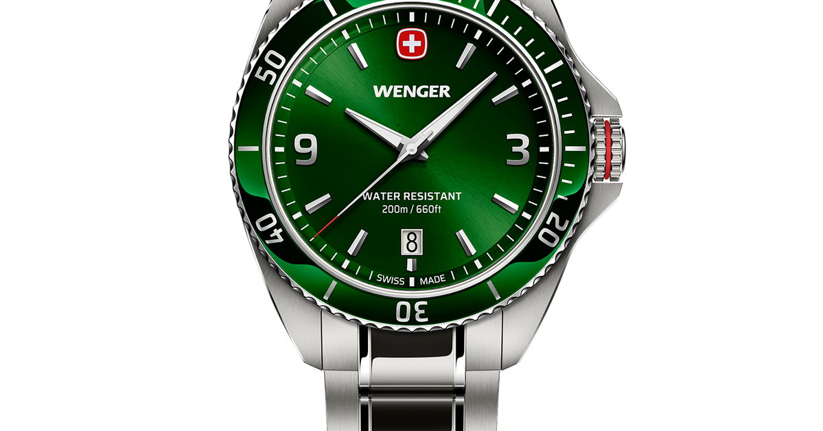 Wenger Executive Men's watch green-silver Ø 40 mm