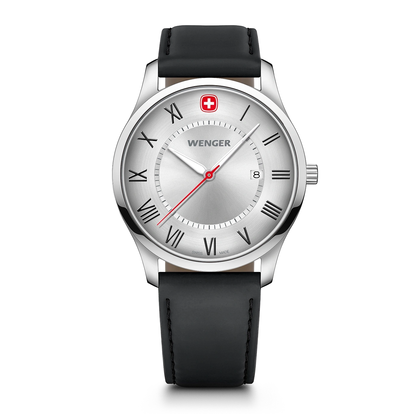 Men's watch black-silver Ø 42 mm Slim, minimalist watch in a classic design