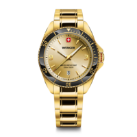 Men's watch gold-coloured Ø 40 mm Elegant quartz watch, made in Switzerland