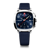 Chrono men's watch blue-silver Ø 39.5 mm A classic, sporty chronograph with a modern twist