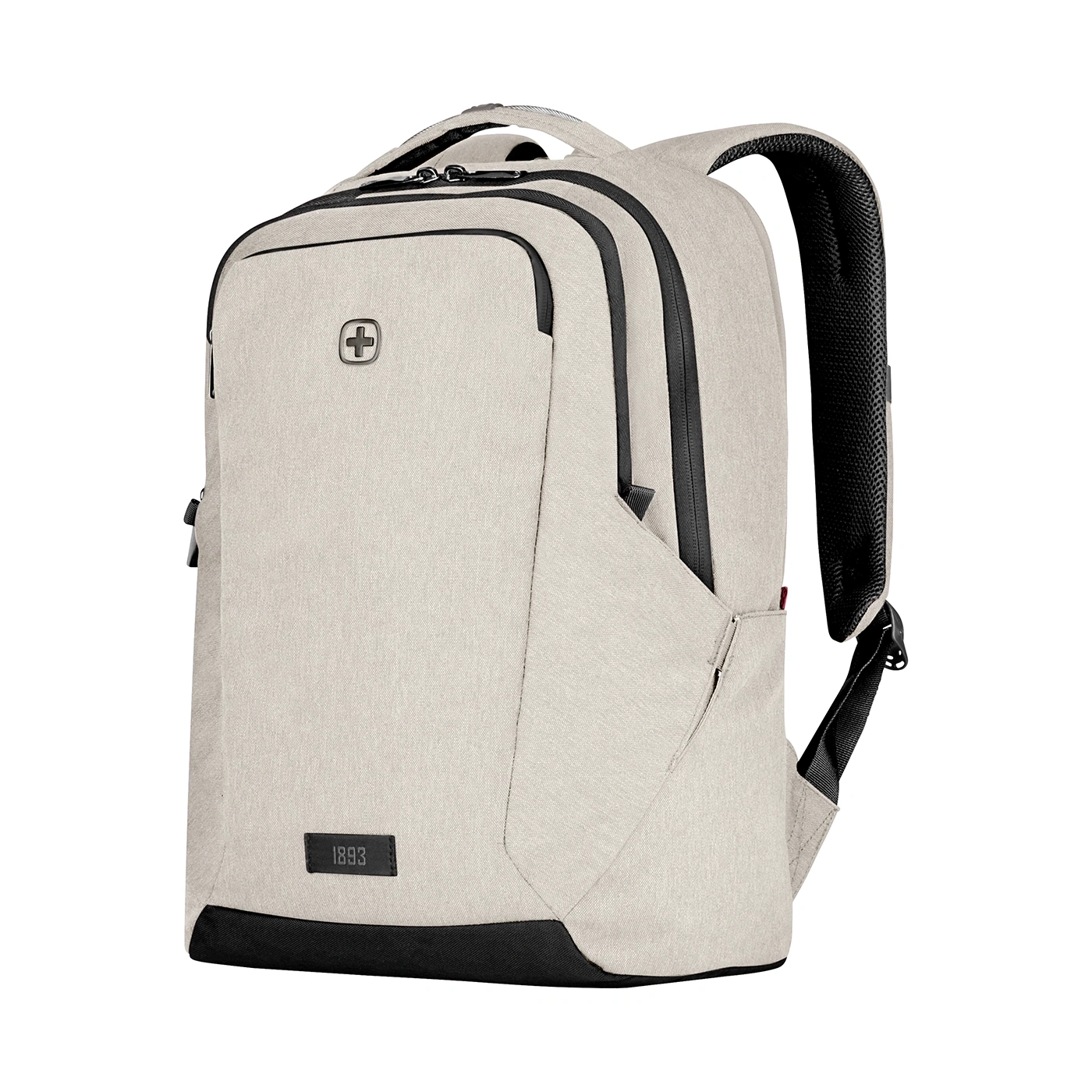Beige backpack with black details and logo. The year 1893 is visible.