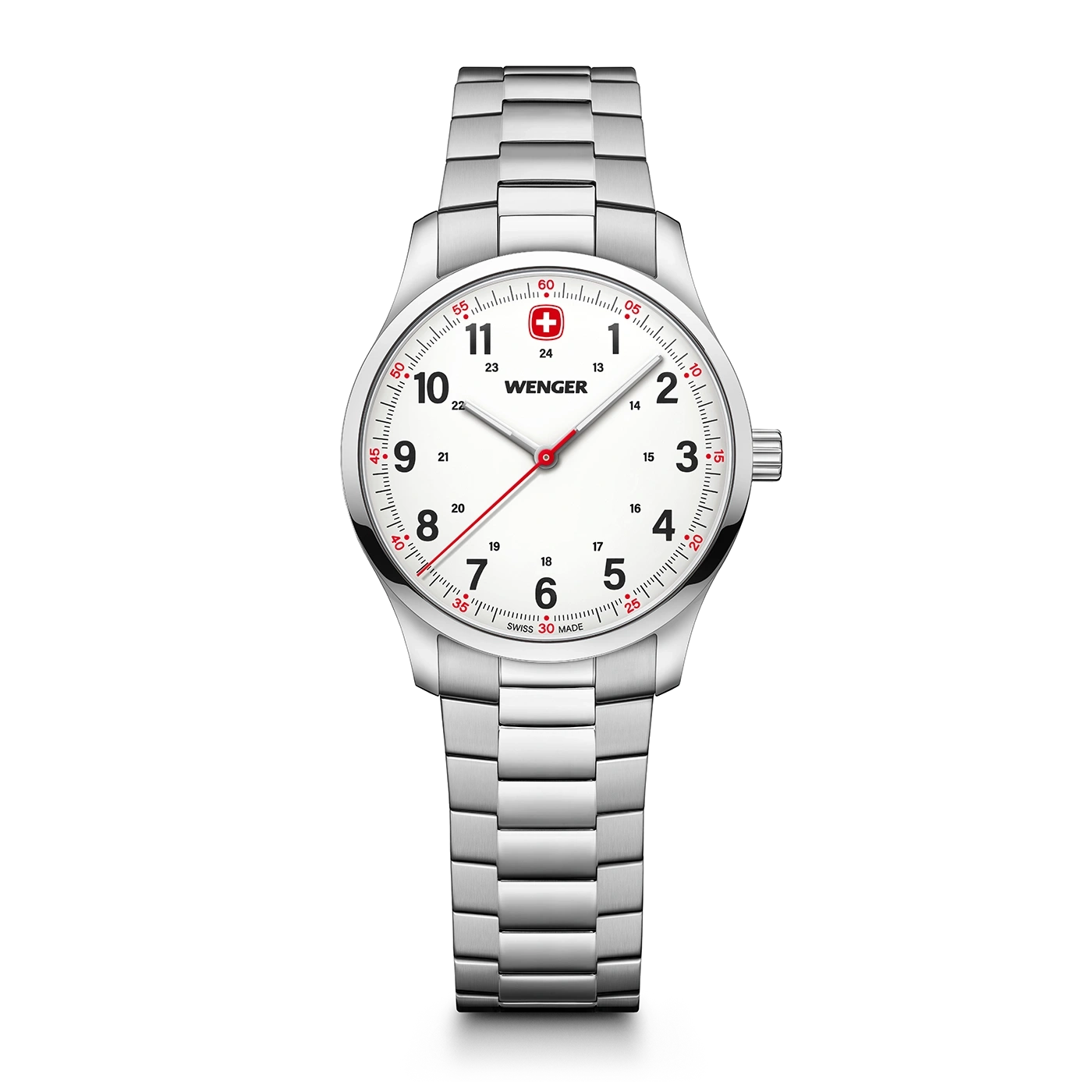 Ladies' watch silver Ø 34 mm Slim, minimalist watch with a sporty design