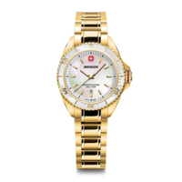 Women's watch gold-white Ø 34 mm Elegant quartz watch, made in Switzerland