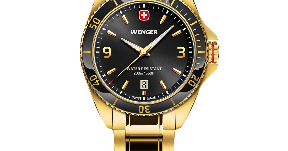 Wenger Executive Men's watch black-gold Ø 40 mm