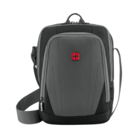 Crossbody bag for notebooks or tablets, grey-black