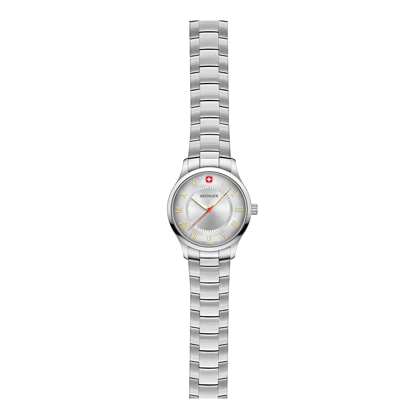 Wenger women's watch with silver dial and bracelet, Roman numerals