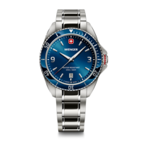 Men's watch blue-silver Ø 40 mm Elegant quartz watch, made in Switzerland
