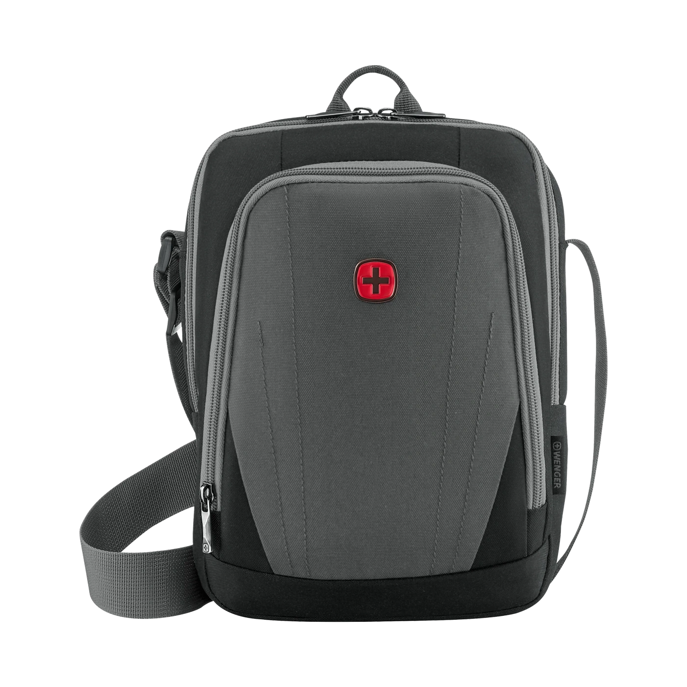 Crossbody bag for notebooks or tablets, grey-black