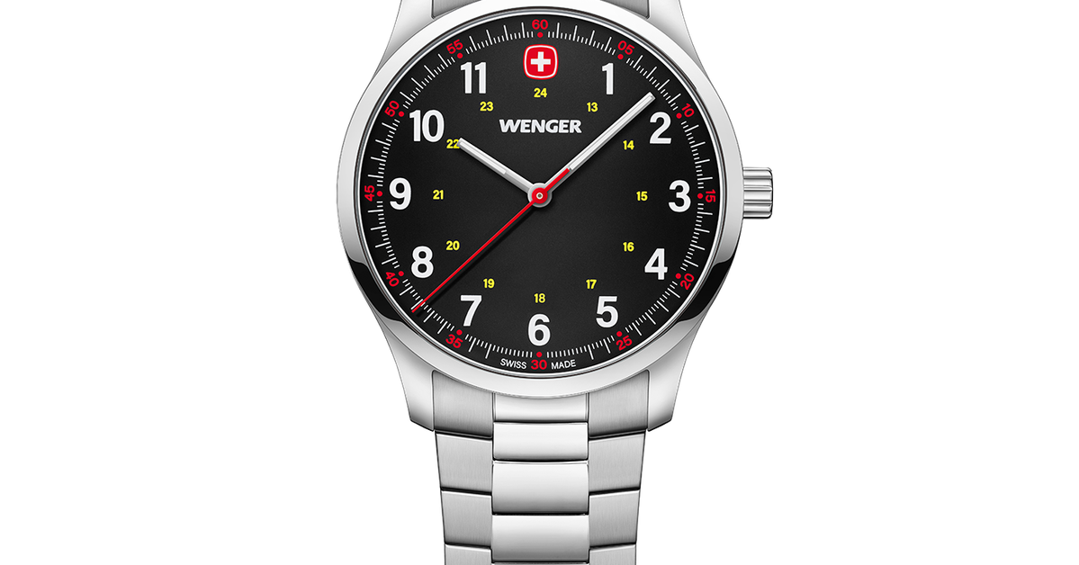 Wenger City Sport Ladies' watch silver, black Ø 34 mm